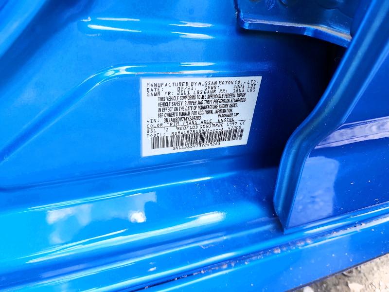 Aukcja sprzedaży 2021 Nissan Sentra, vin: 3N1AB8DV7MY249283, numer aukcji: 52209686