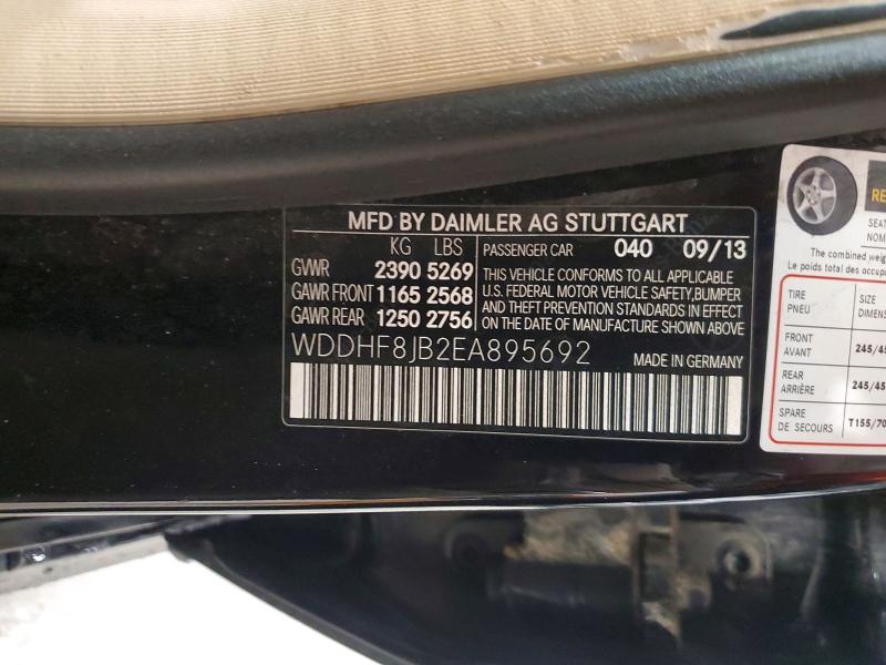 52718716 :رقم المزاد ، WDDHF8JB2EA895692 vin ، 2014 Mercedes-benz E مزاد بيع