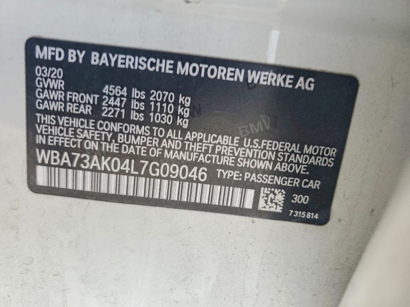 2020 Bmw 228xi მანქანა იყიდება აუქციონზე, vin: WBA73AK04L7G09046, აუქციონის ნომერი: 52624416
