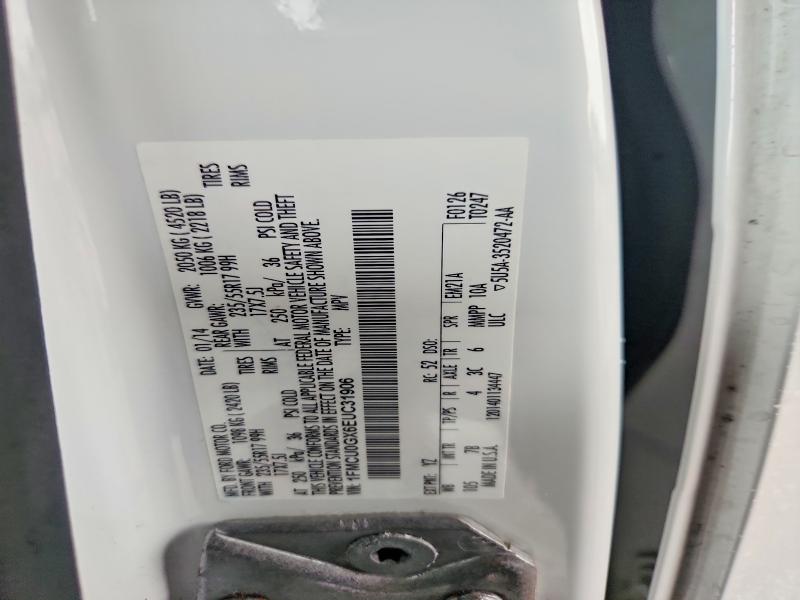 2014 Ford Escape მანქანა იყიდება აუქციონზე, vin: 1FMCU0GX6EUC31906, აუქციონის ნომერი: 54667666