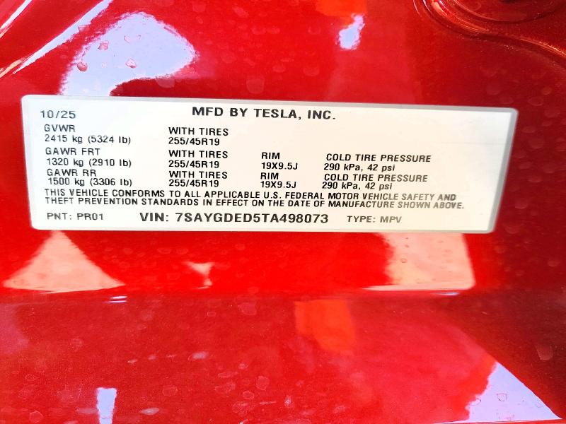 Продаж на аукціоні авто 2026 Tesla Model Y, vin: 7SAYGDED5TA498073, номер лоту: 53586116