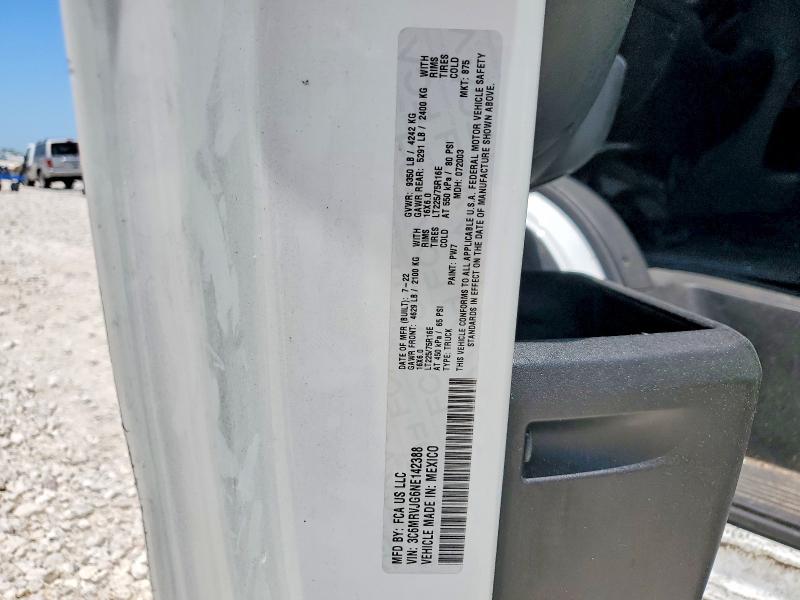 54133396 :رقم المزاد ، 3C6MRVJG6NE142388 vin ، 2022 Ram Promaster 3500 مزاد بيع