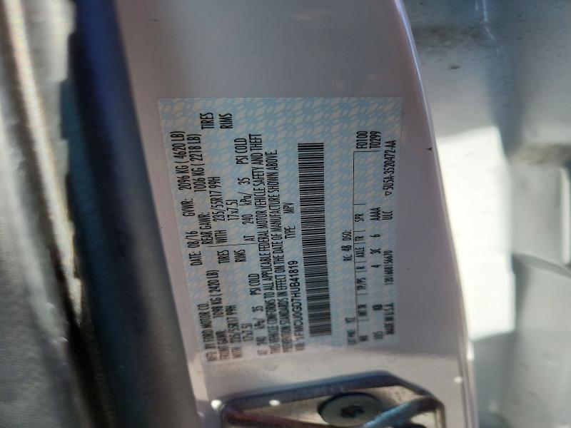 52296756 :رقم المزاد ، 1FMCU0GD7HUB41819 vin ، 2017 Ford Escape مزاد بيع