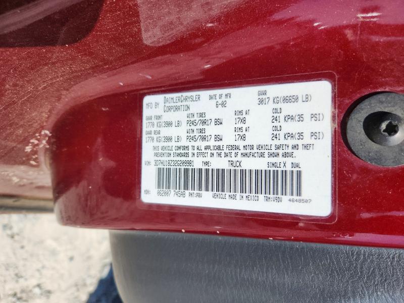 Aukcja sprzedaży 2002 Dodge Ram 1500, vin: 3D7HU18Z32G209981, numer aukcji: 52130686
