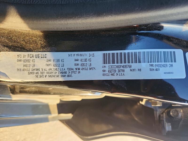 53632326 :رقم المزاد ، 1C3CCCAB3FN695760 vin ، 2015 Chrysler 200 مزاد بيع