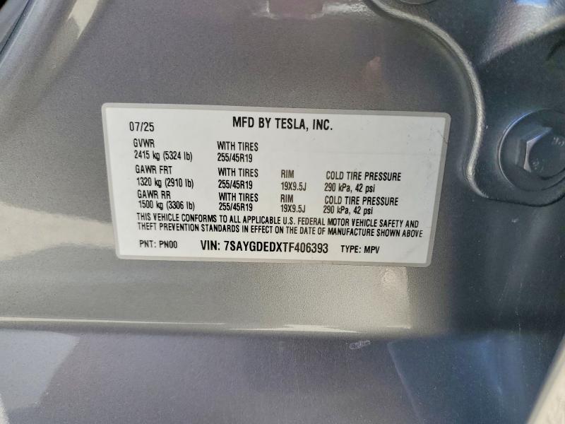 2026 Tesla Model Y მანქანა იყიდება აუქციონზე, vin: 7SAYGDEDXTF406393, აუქციონის ნომერი: 52948146