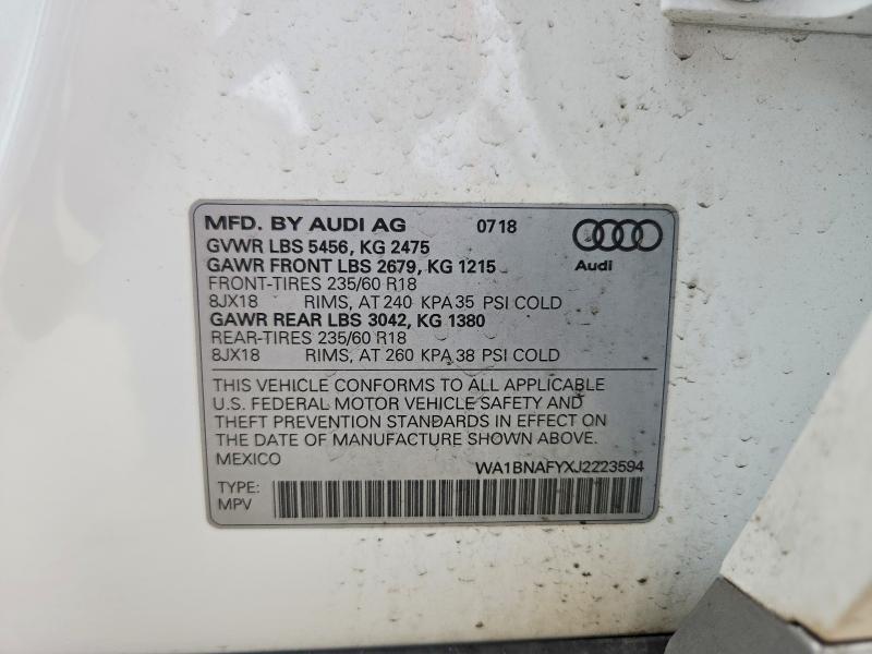 Продажа на аукционе авто 2018 Audi Q5, vin: WA1BNAFYXJ2223594, номер лота: 52358436