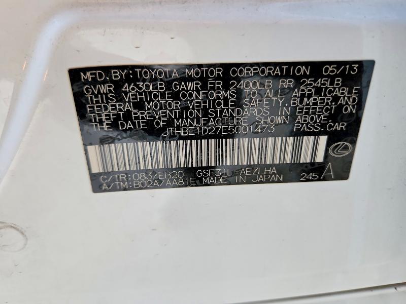Продаж на аукціоні авто 2014 Lexus Is, vin: JTHBE1D27E5001473, номер лоту: 53655176
