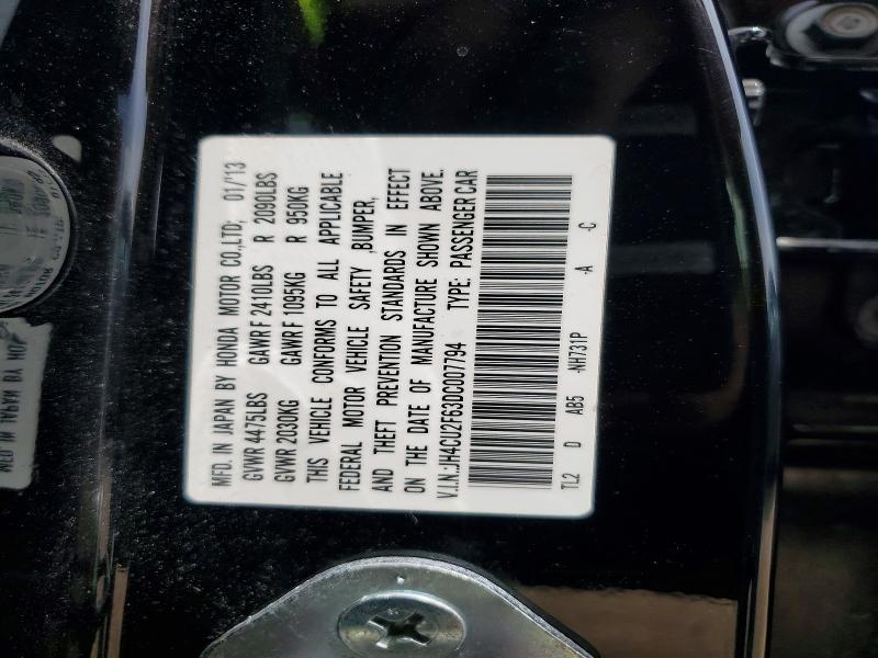 53846246 :رقم المزاد ، JH4CU2F63DC007794 vin ، 2013 Acura Tsx مزاد بيع
