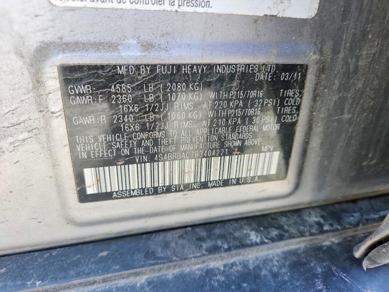 52489296 :رقم المزاد ، 4S4BRBAC7B3404221 vin ، 2011 Subaru Outback مزاد بيع