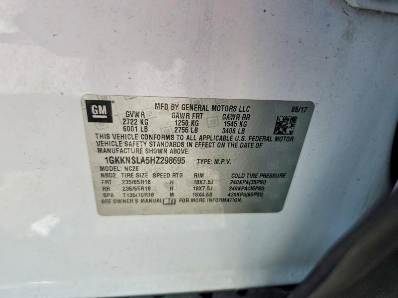 Продажа на аукционе авто 2017 Gmc Acadia, vin: 1GKKNSLA5HZ298695, номер лота: 51955426