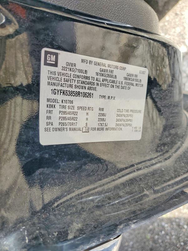 Продажа на аукционе авто 2008 Cadillac Escalade, vin: 1GYFK63858R106261, номер лота: 53720826