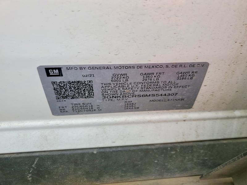51759396 :رقم المزاد ، 3GNKBCRS6MS544307 vin ، 2021 Chevrolet Blazer مزاد بيع