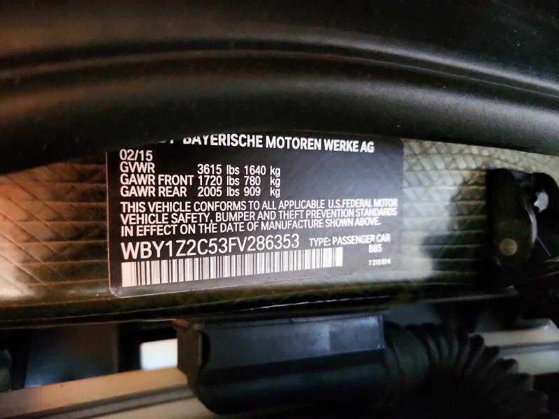 Продажа на аукционе авто 2015 Bmw I3, vin: WBY1Z2C53FV286353, номер лота: 55032966