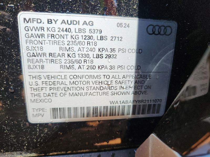 Aukcja sprzedaży 2024 Audi Q5, vin: WA1ABAFY8R2111070, numer aukcji: 53957936