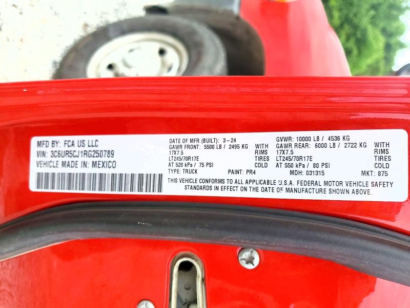 52223796 :رقم المزاد ، 3C6UR5CJ1RG250789 vin ، 2024 Ram 2500 مزاد بيع