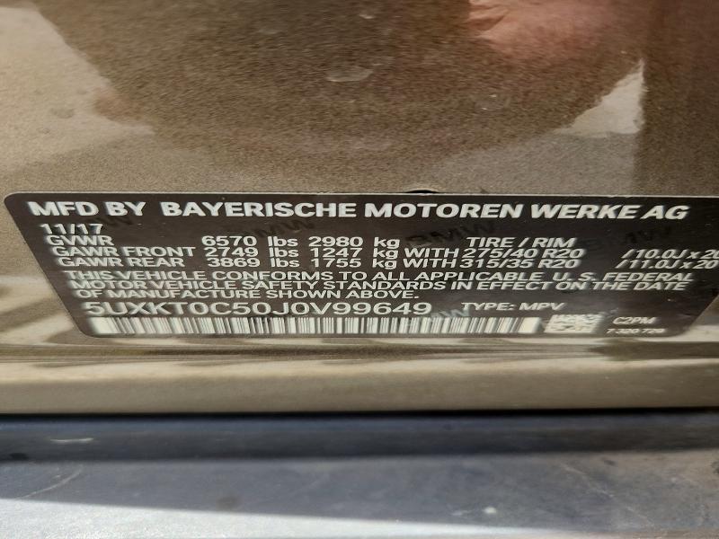 Продаж на аукціоні авто 2018 Bmw X5, vin: 5UXKT0C50J0V99649, номер лоту: 52652396