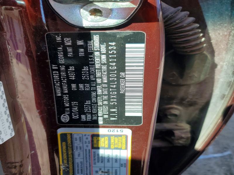 52674626 :رقم المزاد ، 5XXGT4L30LG411534 vin ، 2020 Kia Optima مزاد بيع