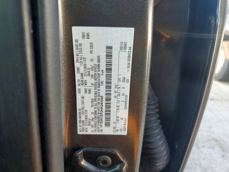 Продажа на аукционе авто 2019 Ford F150, vin: 1FTEW1EP2KKD43545, номер лота: 53870436