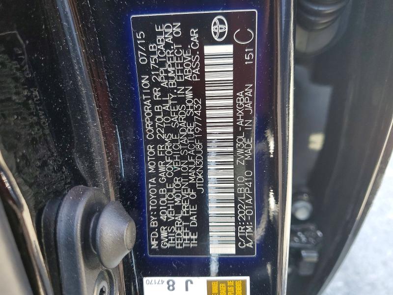54131256 :رقم المزاد ، JTDKN3DU8F1977432 vin ، 2015 Toyota Prius مزاد بيع