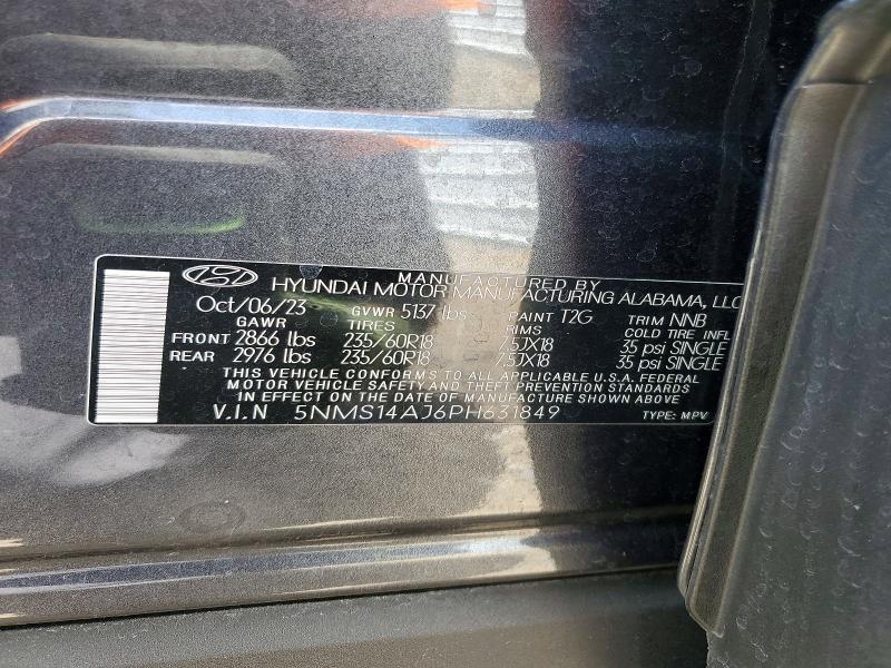 Продажа на аукционе авто 2023 Hyundai Santa Fe, vin: 5NMS14AJ6PH631849, номер лота: 55406476