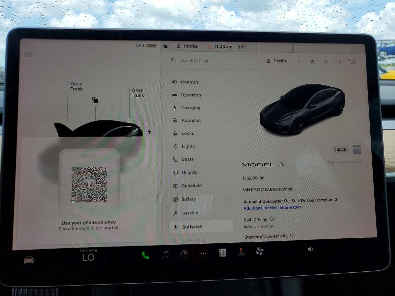 52348356 :رقم المزاد ، 5YJ3E1EA6NF372506 vin ، 2022 Tesla Model 3 مزاد بيع