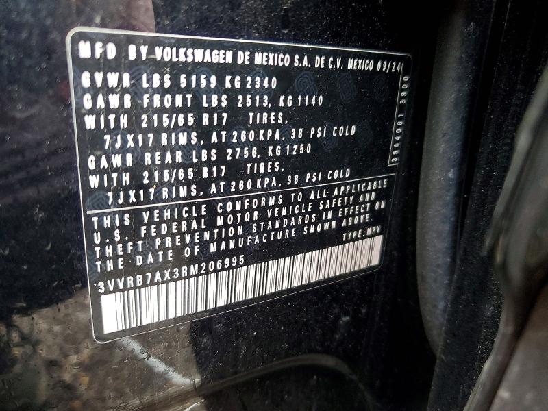 Продаж на аукціоні авто 2024 Volkswagen Tiguan, vin: 3VVRB7AX3RM206995, номер лоту: 55088926