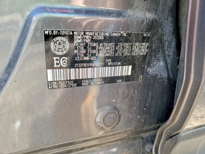 Продаж на аукціоні авто 2015 Toyota Rav4, vin: 2T3ZFREV1FW140271, номер лоту: 53631806