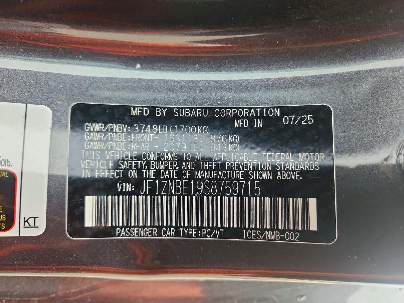2025 Toyota Gr 86 მანქანა იყიდება აუქციონზე, vin: JF1ZNBE19S8759715, აუქციონის ნომერი: 52423086