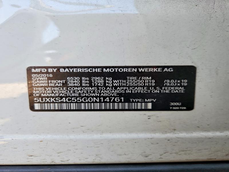 Aukcja sprzedaży 2016 Bmw X5, vin: 5UXKS4C55G0N14761, numer aukcji: 53927896