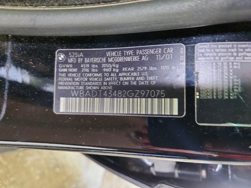 52609726 :رقم المزاد ، WBADT43482GZ97075 vin ، 2002 Bmw 525 مزاد بيع