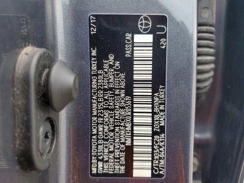 Продаж на аукціоні авто 2018 Toyota C-hr, vin: NMTKHMBX0JR053619, номер лоту: 54719246