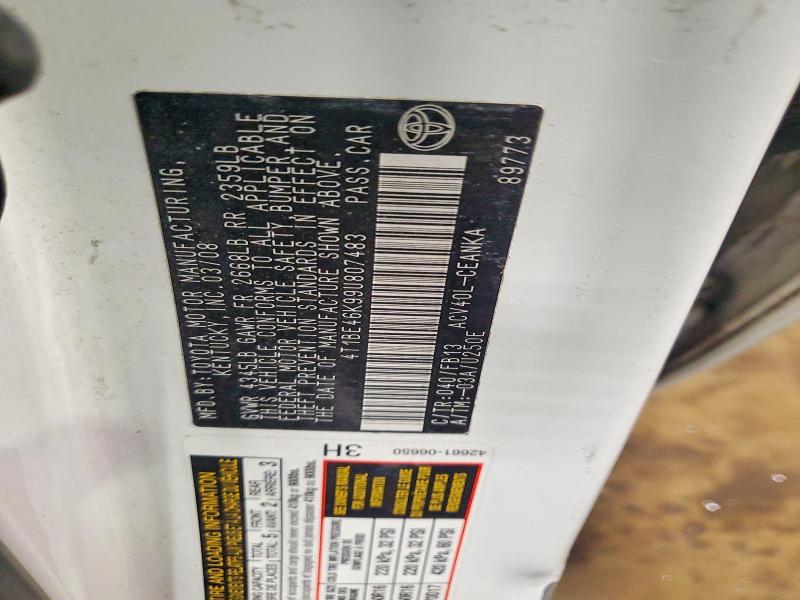 2009 Toyota Camry მანქანა იყიდება აუქციონზე, vin: 4T1BE46K99U807483, აუქციონის ნომერი: 54497126