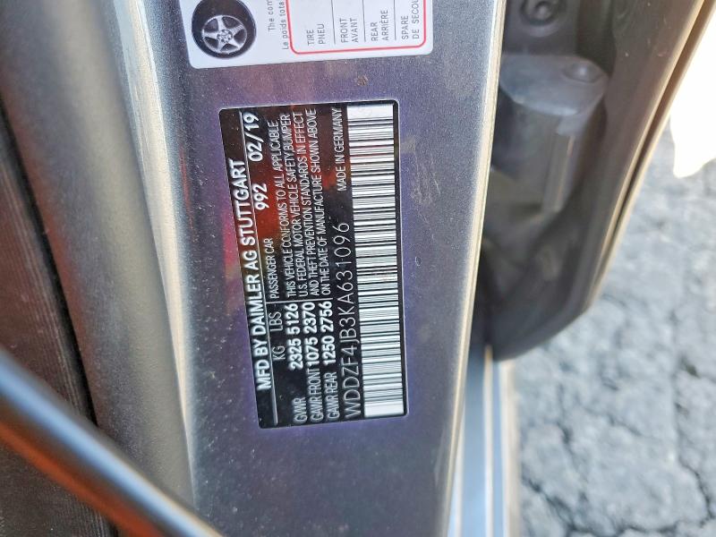 Aukcja sprzedaży 2019 Mercedes-benz E, vin: WDDZF4JB3KA631096, numer aukcji: 54151196