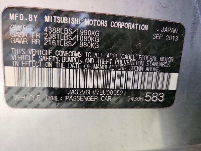 Aukcja sprzedaży 2014 Mitsubishi Lancer, vin: JA32V6FV7EU009521, numer aukcji: 52589366
