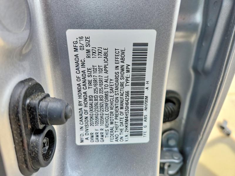 52777896 :رقم المزاد ، 2HKRM4H53GH642566 vin ، 2016 Honda Cr-v مزاد بيع