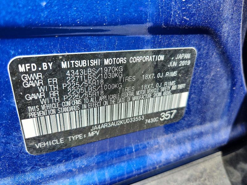 Aukcja sprzedaży 2019 Mitsubishi Outlander Sport, vin: JA4AR3AU2KU033553, numer aukcji: 53239816