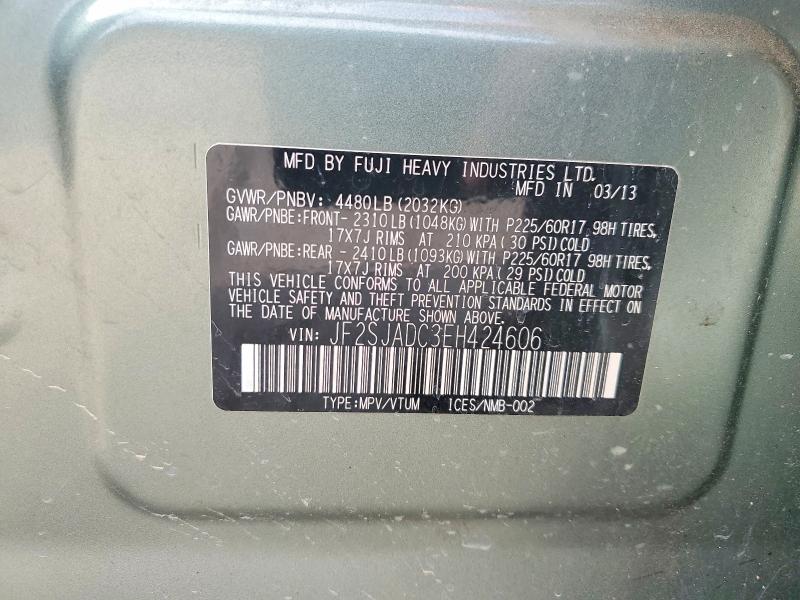 Продажа на аукционе авто 2014 Subaru Forester, vin: JF2SJADC3EH424606, номер лота: 52560626