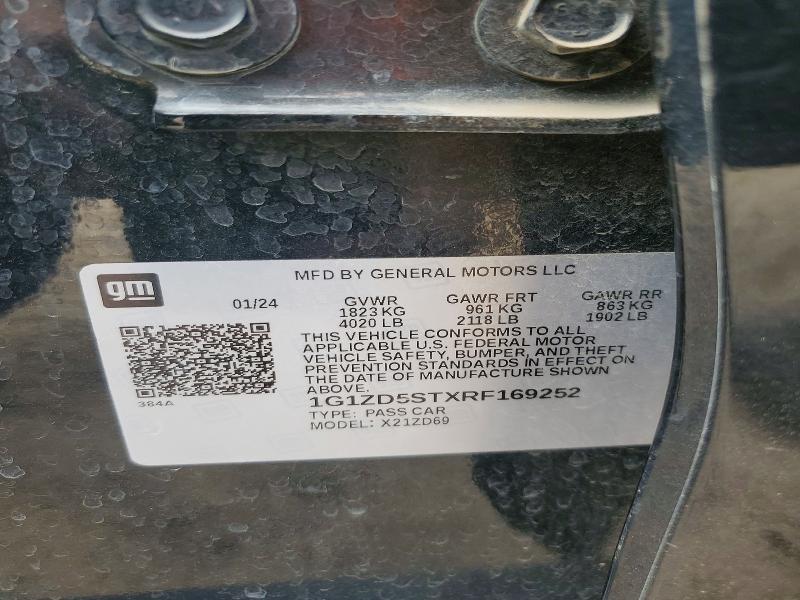 52431586 :رقم المزاد ، 1G1ZD5STXRF169252 vin ، 2024 Chevrolet Malibu مزاد بيع