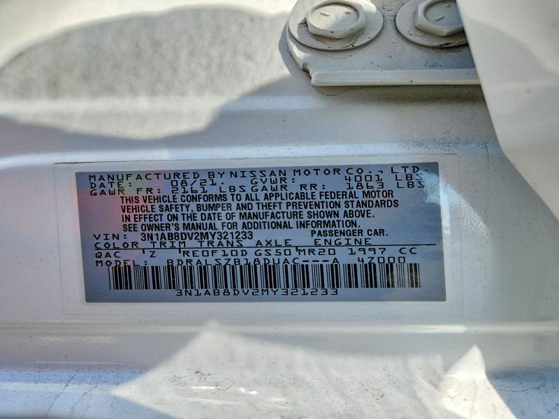 Aukcja sprzedaży 2021 Nissan Sentra, vin: 3N1AB8DV2MY321233, numer aukcji: 52700506