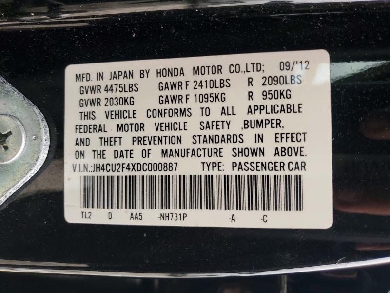 2013 Acura Tsx მანქანა იყიდება აუქციონზე, vin: JH4CU2F4XDC000887, აუქციონის ნომერი: 53016466