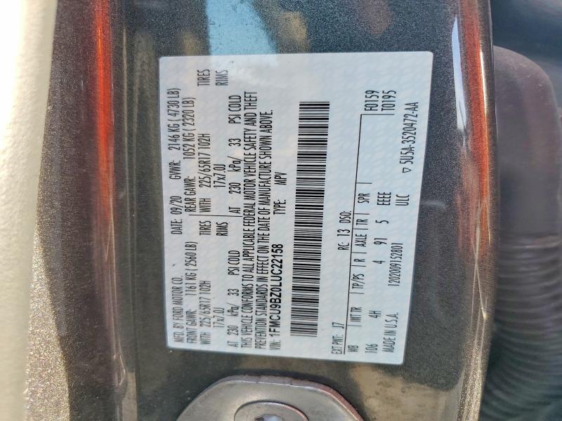 Продажа на аукционе авто 2020 Ford Escape, vin: 1FMCU9BZ0LUC22158, номер лота: 54447496