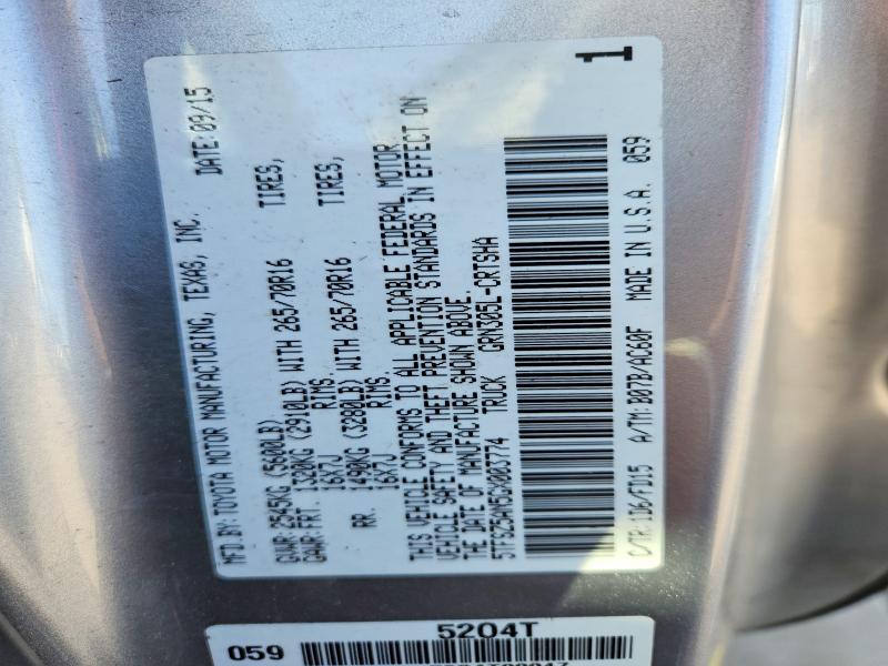 54139016 :رقم المزاد ، 5TFSZ5AN5GX003774 vin ، 2016 Toyota Tacoma مزاد بيع