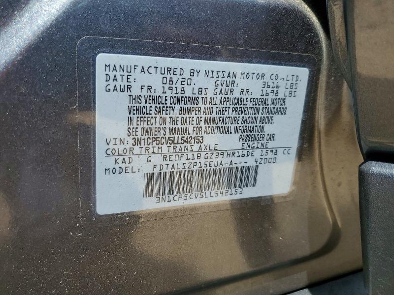 Продаж на аукціоні авто 2020 Nissan Kicks, vin: 3N1CP5CV5LL542153, номер лоту: 52623226