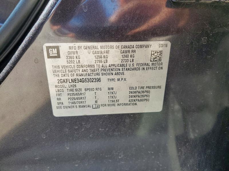 2016 Gmc Terrain მანქანა იყიდება აუქციონზე, vin: 2GKFLNE34G6302396, აუქციონის ნომერი: 53505096