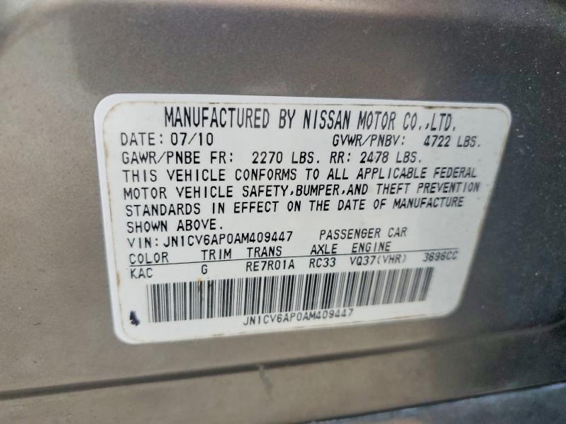 Продаж на аукціоні авто 2010 Infiniti G37 Sedan, vin: JN1CV6AP0AM409447, номер лоту: 53301596