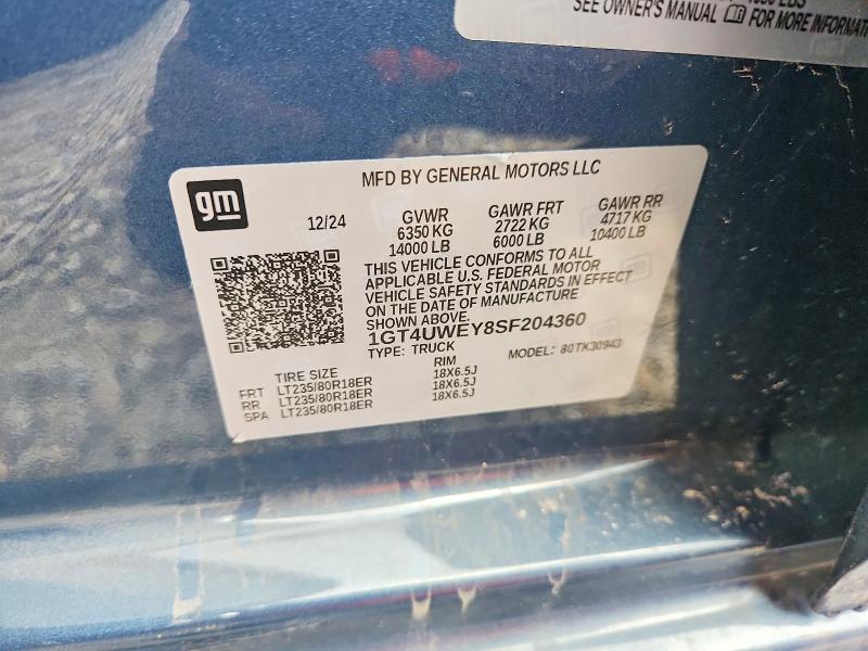 53831076 :رقم المزاد ، 1GT4UWEY8SF204360 vin ، 2025 Gmc Sierra مزاد بيع