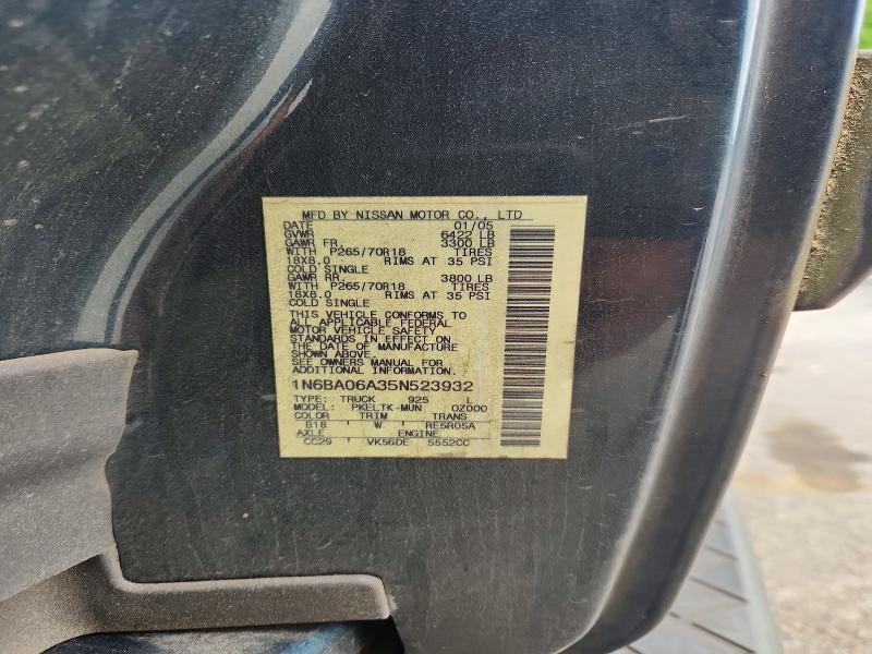 Продажа на аукционе авто 2005 Nissan Titan, vin: 1N6BA06A35N523932, номер лота: 53449516