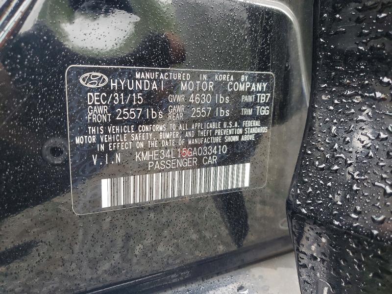 Продаж на аукціоні авто 2016 Hyundai Sonata Hybrid, vin: KMHE34L15GA033410, номер лоту: 54716686