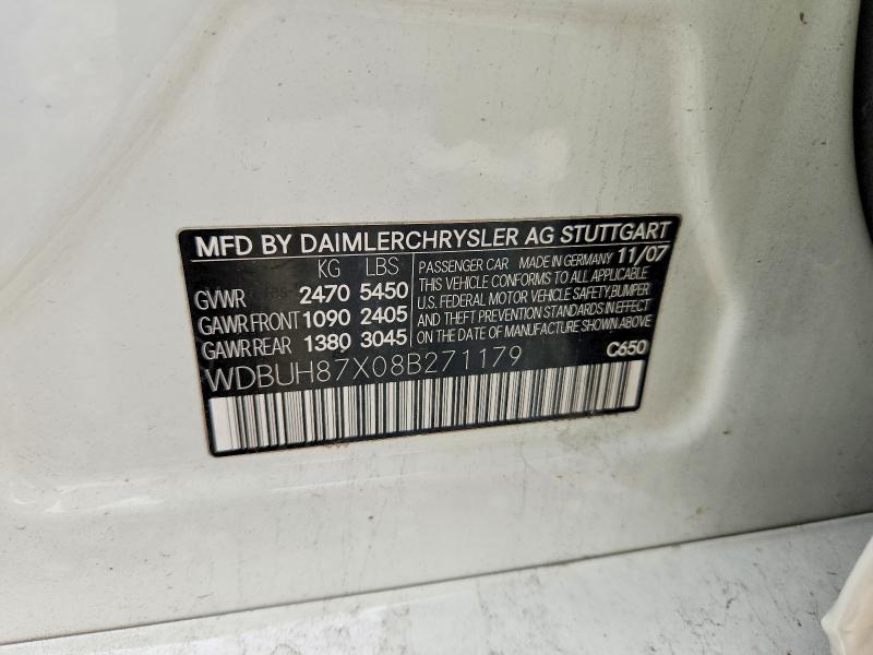 Aukcja sprzedaży 2008 Mercedes-benz E, vin: WDBUH87X08B271179, numer aukcji: 53977286